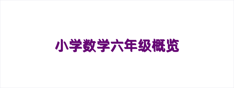 小学数学六年级概览
