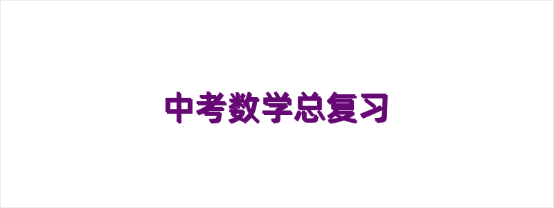 中考数学总复习
