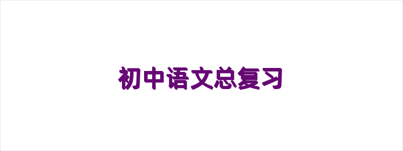 初中语文总复习